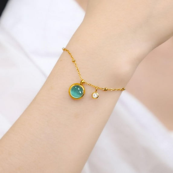 Misterolina Womens Lucky Cat Eye Bracelet Multi Functional Titanium Steel Bracelet