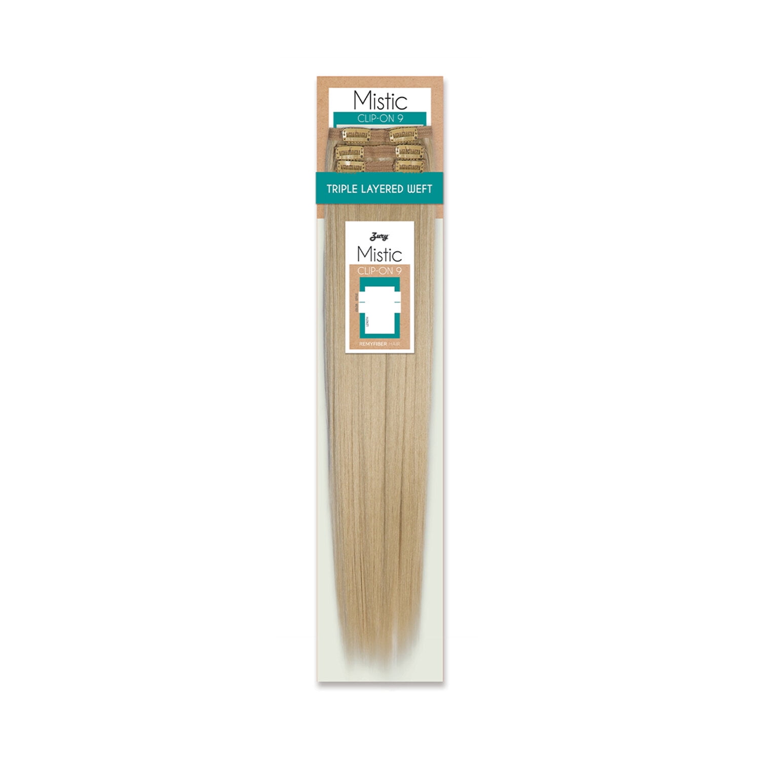 Mistic Clip-On Hair Extensions 9Pcs Straight 26", Color 1