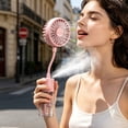 thumbnail image 1 of Misting Cooling Clip Fan Flexible Gooseneck Multi Wind Speed Silent Operation USB Rechargeable Dual Use Handheld Desktop Humidifying Cooler For Youngster Classroom Outdoor Daily Use(Pink), 1 of 7