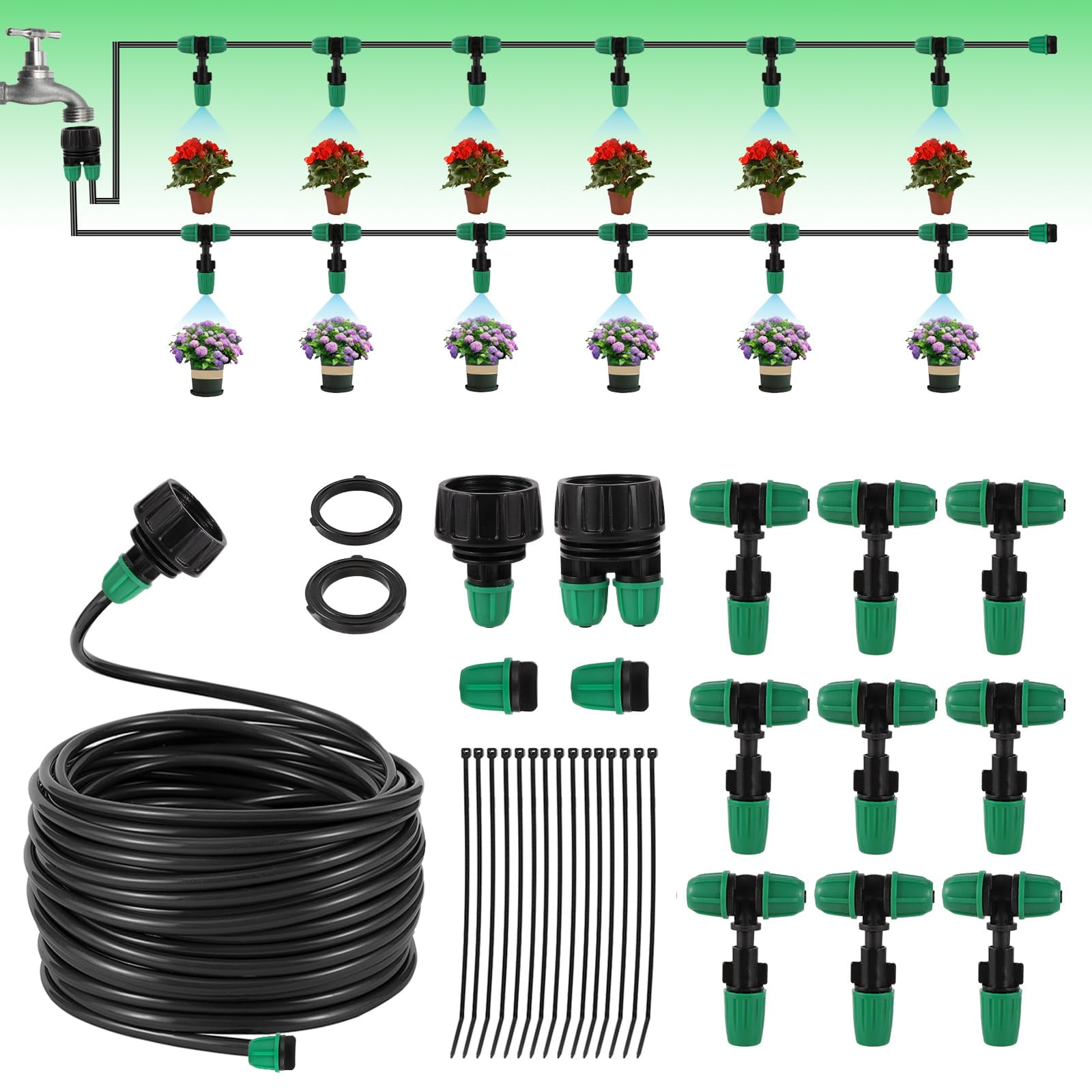 Misting Cooling System Greenhouse IFF17 Misting System Automatic Garden ...