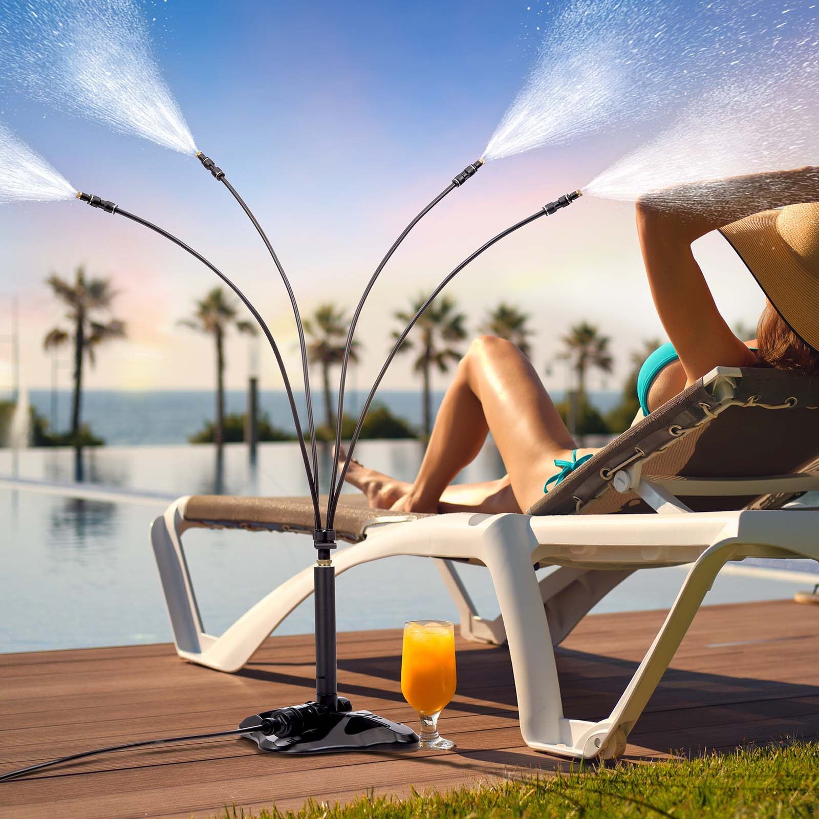 Misting Cooling System Outdoor Mister Stand Cooling System Upgraded