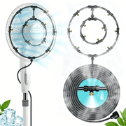 Misting Fan Kit, Outdoor Water Mister Spray for Cooling, 33FT 10M Misting Line + 10 Brass Nozzles, Compatible with Any Outdoor Fan for Swimmingpool, Vocation, Lawn, BBQ, Camp, Pet
