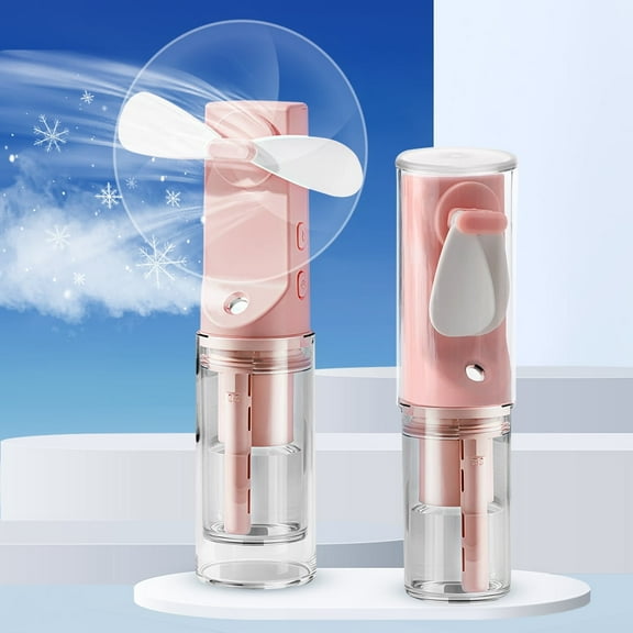 Misting Fan Portable, Hand Held Fan with Water Mist, Rechargeable Personal Spray Fan, 4 Speed Wind, Personal Mini Travel Fan, Handheld Fan USB Electric Fan for Home Office Men Women Girl Kids(Pink)