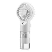 Misting Fan Portable Handheld Fan, 800 mAh Hand Held Mist Fan Rechargeable, 4 Speed ​​Small Mister Fan for Men Women Travel Home Outdoor, White