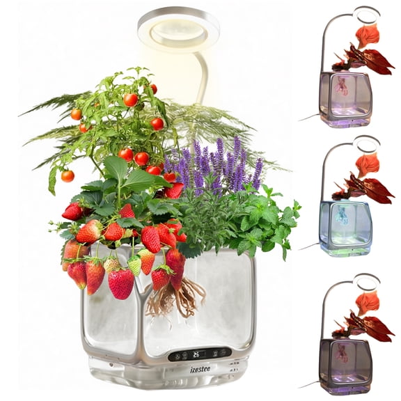 Misting Hydroponic Growing System Kit, Smart Aeroponics Indoor Herb Gardening Planter Root View,Air Humidifier&Auto Light-3 Mist Modes,Temperature Control for Growing Vegetables/Flowers/Pods/Fruits