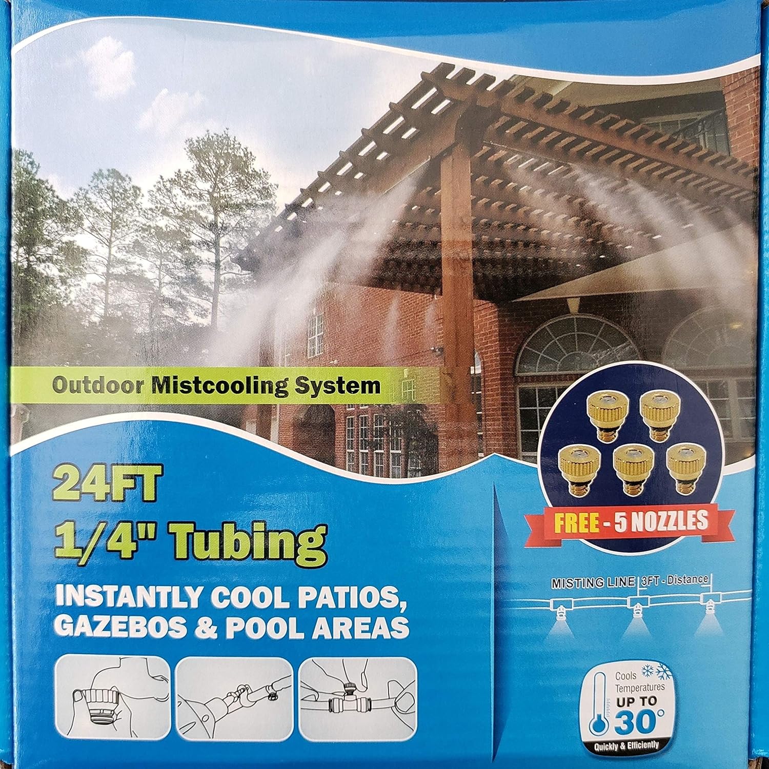 Misting System With Brass/Stainless Steel Misting Nozzle. Outdoor