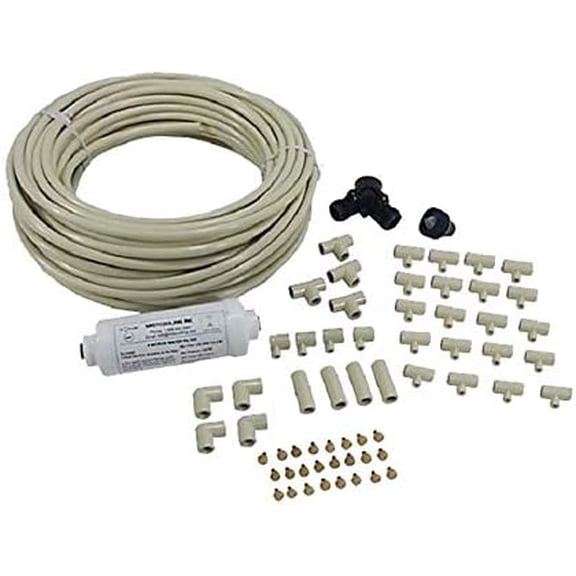 Misting System with 3/8 Inch Tubing - for Cooling Backyards, Porches, and Corrals (150 FT - 35 Nozzle System)