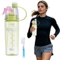 thumbnail image 1 of Misting Water Bottle 20 oz with brush Leakproof Lightweight 2 in 1 Mist & Sip Sports Water Bottle for Gym Camping Travel Cold Drinks, 1 of 6