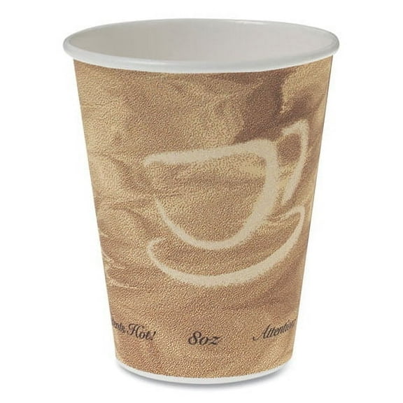 Mistique Polycoated Hot Paper Cups, 8 oz, Brown, 50/Sleeve, 20 Sleeves/Carton | Bundle of 2