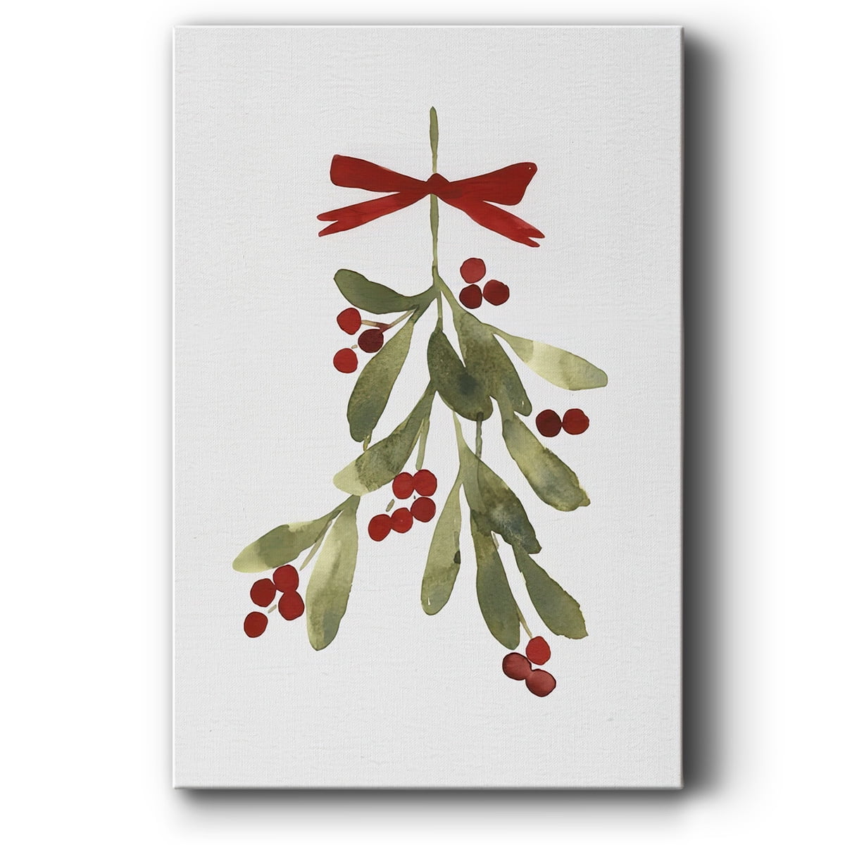 Mistletoe Bow I- Gallery Wrapped Canvas