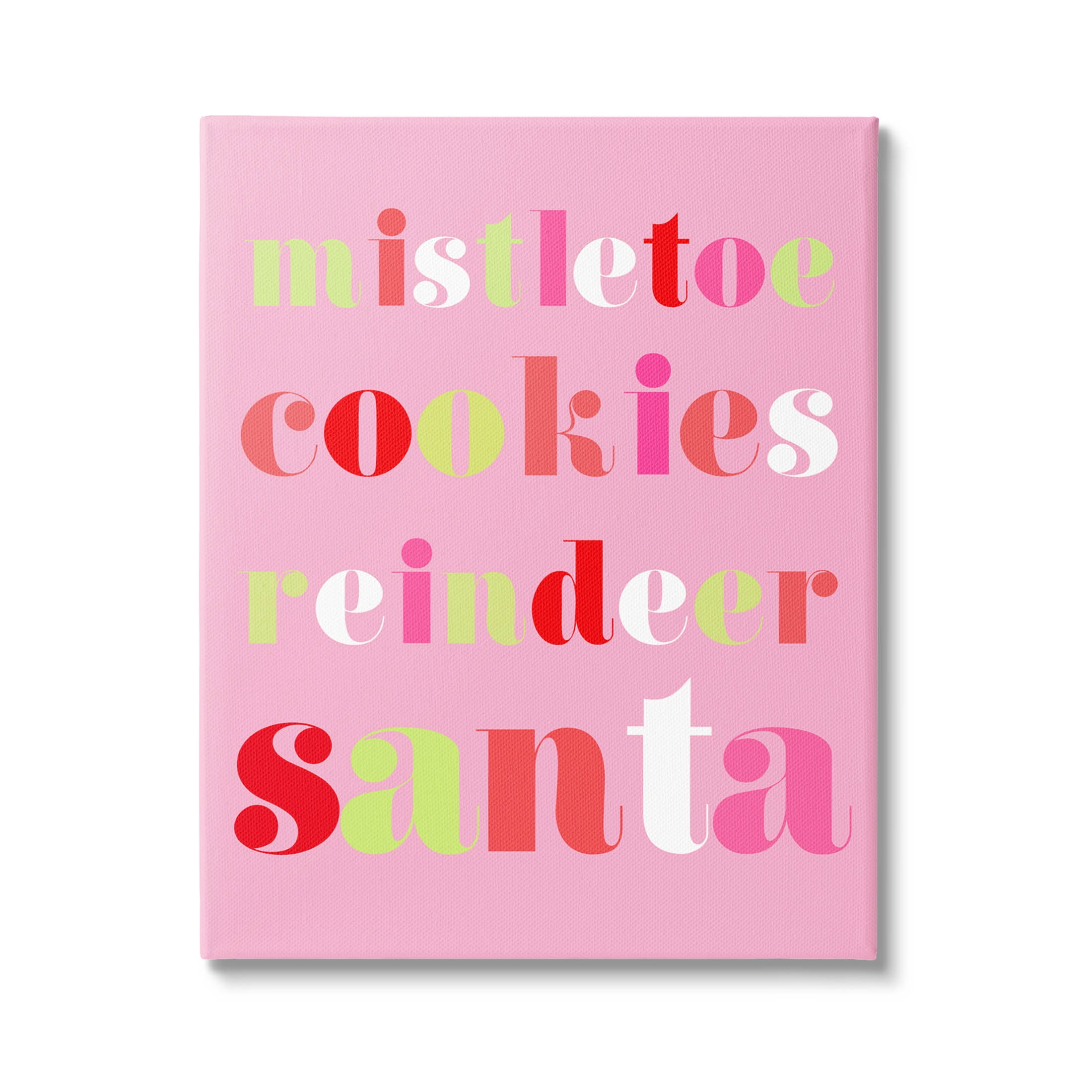 Mistletoe Cookies Reindeer Santa Bold Holiday Graphic Art Gallery Wrapped Canvas Print Wall Art