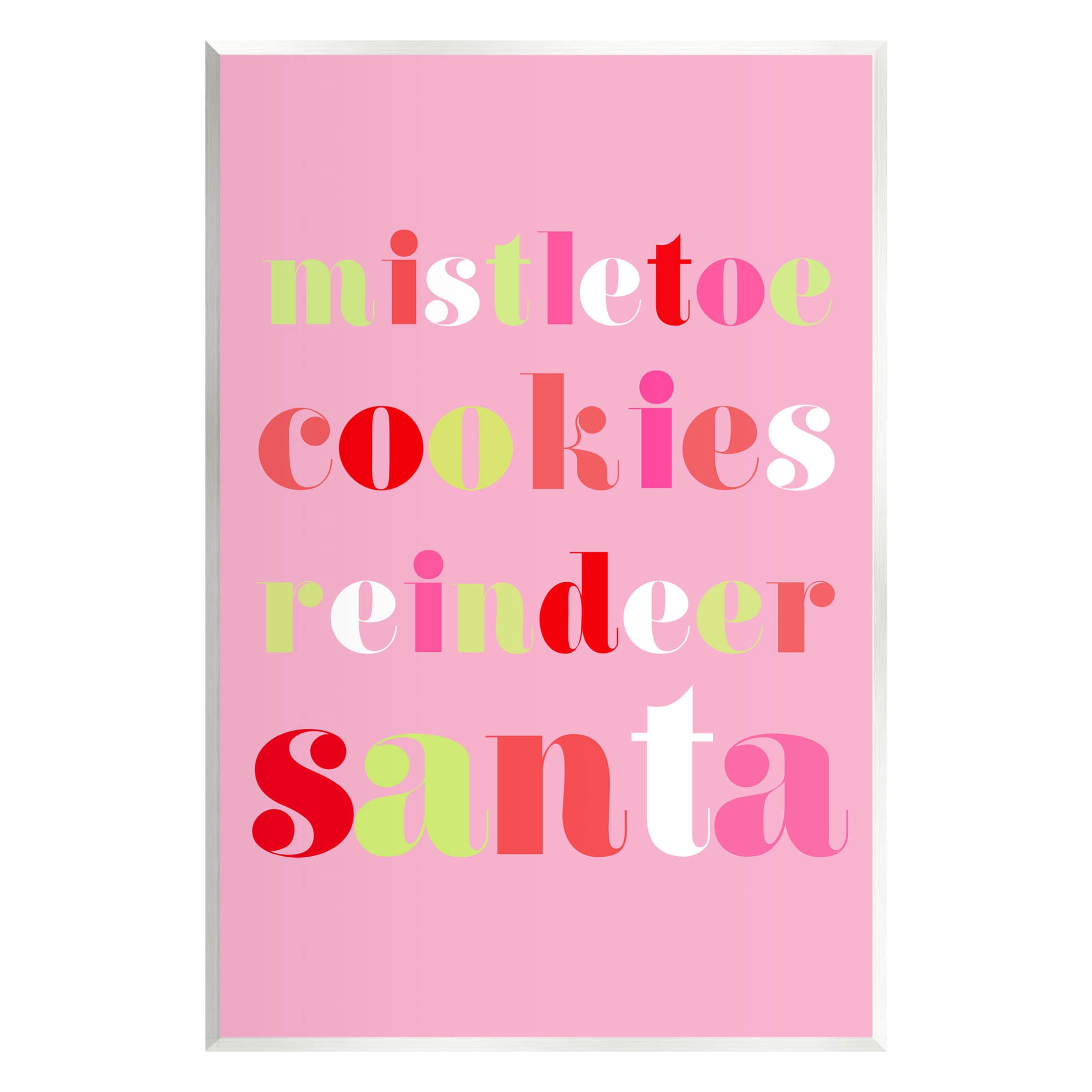 Mistletoe Cookies Reindeer Santa Bold Holiday Graphic Art Unframed Art Print Wall Art