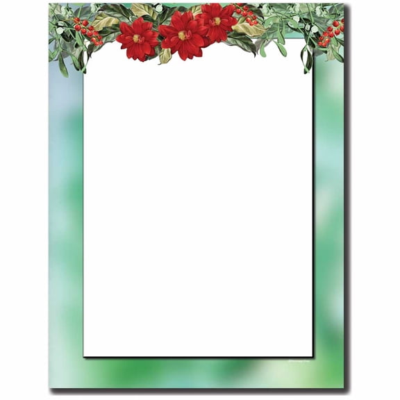 Mistletoe Garland Letterhead Laser & Inkjet Printer Paper, 100 Sheets per Pack