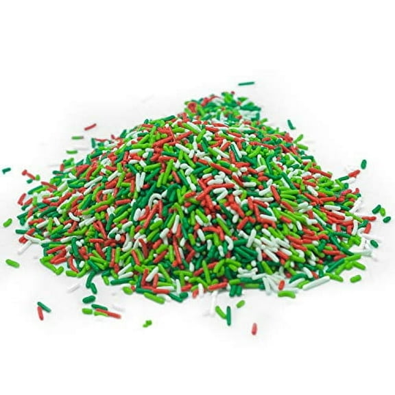 Mistletoe Magic Sprinkle Mix - 8 oz Resealable Stand Up Candy Bag - Christmas Themed Sprinkle Topping - Bulk Holiday Sprinkles for Baking and Desserts