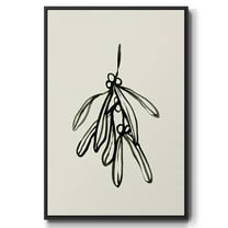 Mistletoe Sketch II - Framed Gallery Wrapped Holiday Canvas - 17 x 25 - Black Frame