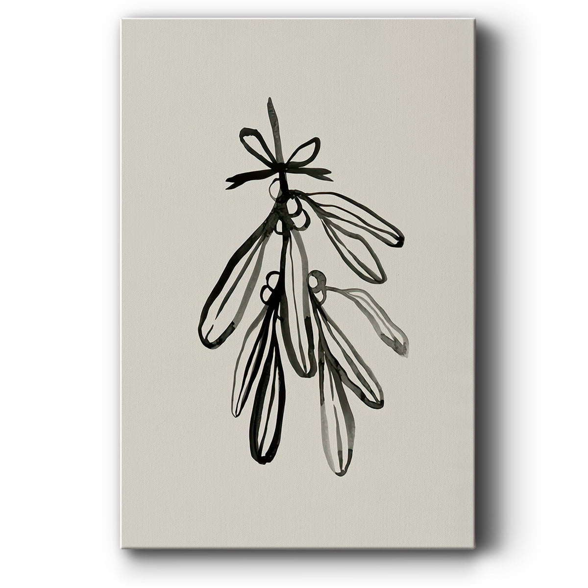 Mistletoe Sketch with Bows I- Gallery Wrapped Canvas