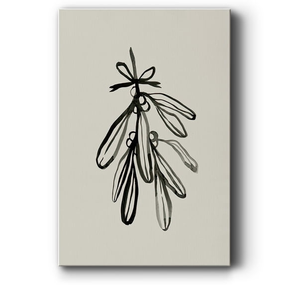 Mistletoe Sketch with Bows I- Gallery Wrapped Canvas