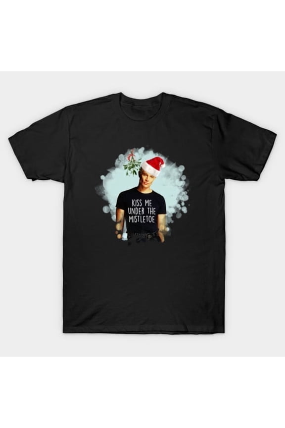 Mistletoe Spike Funny Christmas Holiday Buffy the Vampire Design, H6762 Unisex T-Shirt, Up to 5XL Available