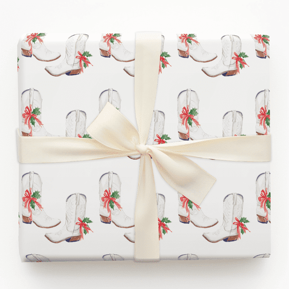 Mistletoe Spurs - Christmas Wrapping Paper Roll - Gift Wrap for Holidays, Birthdays, Christmas