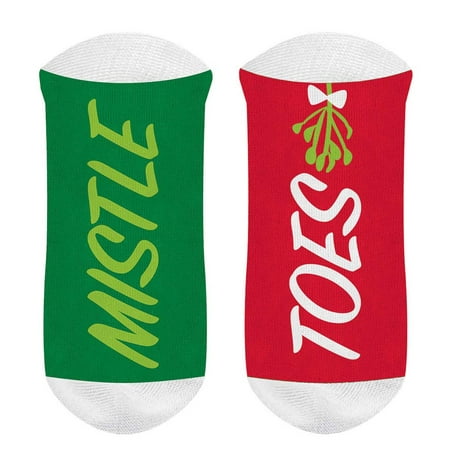 mismatched mistletoes no show socks, adult