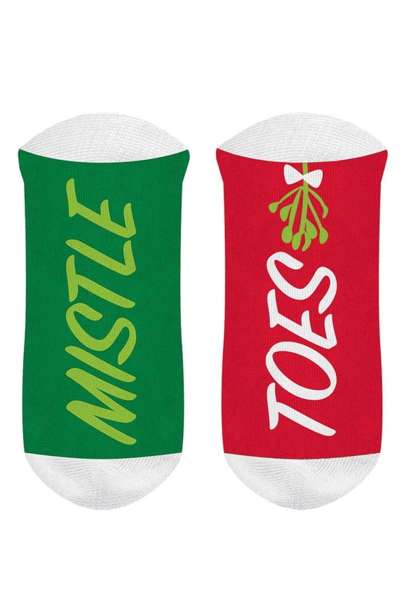 mismatched mistletoes no show socks, adult