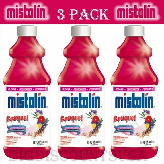 Mistolin 3 Pac General All Purpose Cleaning Solution Kit Bouquet Scent 15 Fl Oz