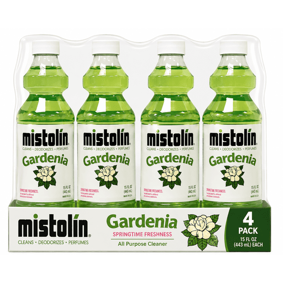 Mistolin Gardenia All Purpose Cleaner, 15 fl oz Bottles, 4 Pack, Multi-Surface Household Cleaner