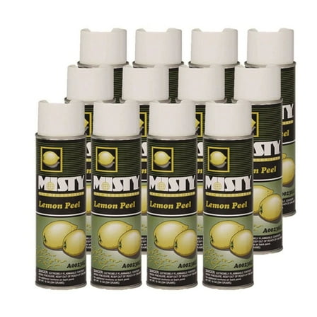 Misty 1001842 10 oz. Aerosol Spray Handheld Air Deodorizer - Lemon Peel (12/Carton)