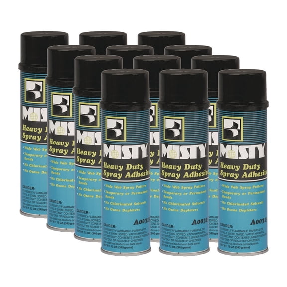 Misty 1002035 12 oz. Dries Clear Heavy-Duty Adhesive Spray (12/Carton)