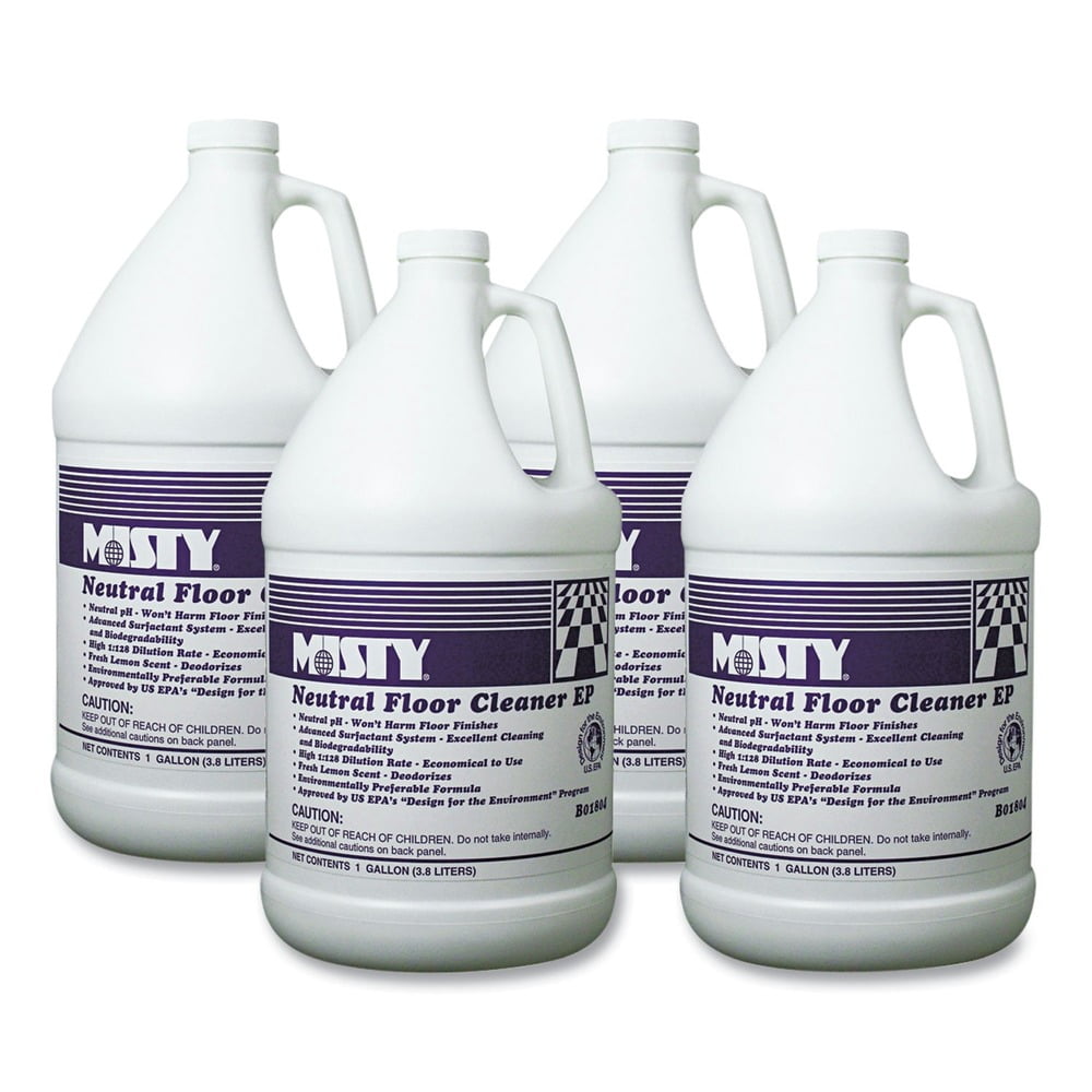 MISTY Neutral Floor Cleaner - Concentrate - 128 fl oz (4 quart) - Lemon Scent - 4 / Carton - Environmentally Friendly, Pleasant Scent - Green MISTY Neutral Floor Cleaner - Concentrate - 128 fl oz (4 quart) - Lemon Scent - 4 / Carton - Environmentally Friendly, Pleasant Scent - Green
