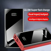 Misty 80000mAh Power Bank Fast Charging 22.5W USB C External Battery Pack With Flashlight Red