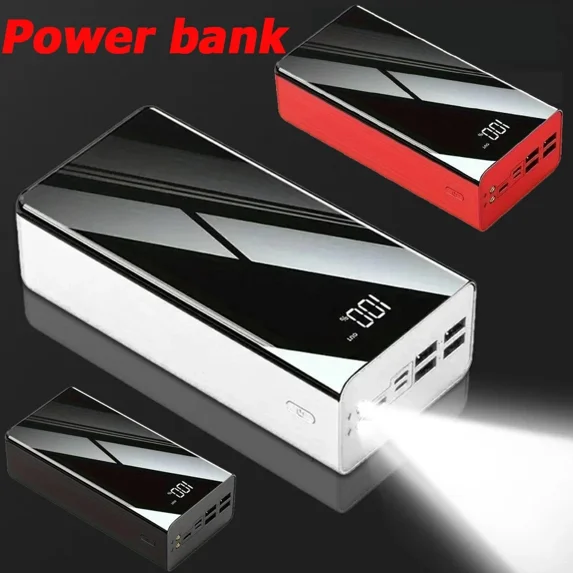 Misty 80000mAh Power Bank Fast Charging 22.5W USB C External Battery Pack With Flashlight White