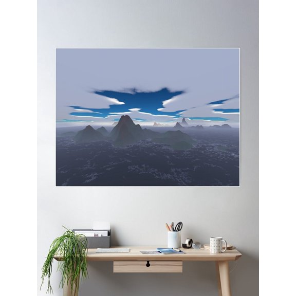 Misty Archipelago Poster Wall Art, Modern Wall Decor For Living Room Bedroom, 8x12 UNFRAMED