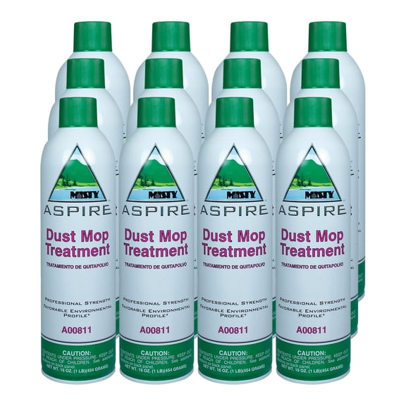 Misty Aspire Dust Mop Treatment - 16 oz (Case of 12) - 1038049 - Professional Strength, Water-Based, Nonflammable Formula, Locks Up Dirt and Dust to Preserve Floor Finsh