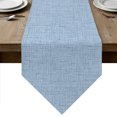 thumbnail image 1 of Misty Blue Table Runner Linen Burlap Table Runner 72 Inches Long Rustic Farmhouse Solid Color Dresser Scarves for Kitchen Island Coffee Dining Room Party Wedding Banquet Holiday Decoration 18"x72", 1 of 8