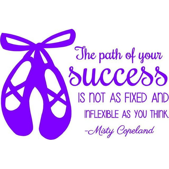 Misty Copeland Ballerina Bedroom Decor - Removable Girl's Ballet Vinyl Wall Decal | Inspirational Quote | 20"x14"