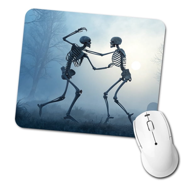 Misty Dancing Skeleton Couple Mouse Pad Low Profile Gaming Mat