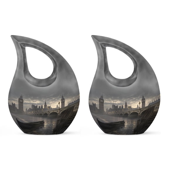 Misty Dawn Over Westminster Urn - Funeral Urn For Human Ashes - Urns For Human Ashes Adult Female - Ash Urns For Humans - Mini Urns For Human Ashes, urns for adult male(Size - 4inch, 2Pcs)