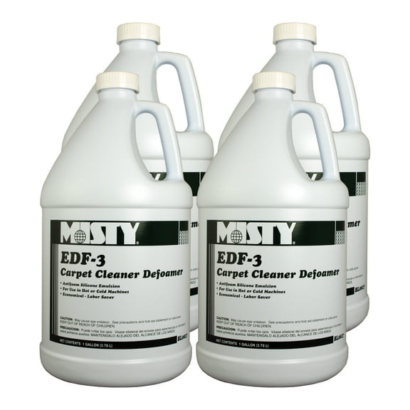 Misty EDF-3 Carpet Cleaner Defoamer-  1 Gal (Case of 4) - 1038773 - Concentrated Defoaming Agent, Use in Hot or Cold Machines, Silicone Emulision Technology