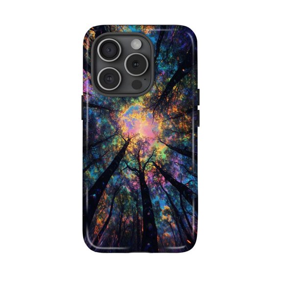 Misty Forest Dreamy Mountain Phone Case, Cottagecore Fantasy Nature Artwork, 17 16 15 14 13 12 11 Pro Max