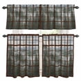 thumbnail image 1 of Misty Forest Kitchen Curtains Valances and Tiers Set of 3 Wooden Window Forest Mountain Retro Tree Tier Curtains and Valance with Rod Pocket for Small Windows, 27.5"x24", 1 of 9