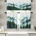 thumbnail image 1 of Misty Forest Kitchen Window Curtains Valance and Tier Set 36 Inch, Foggy Mountain Tree 3 Piece Window Treatment Tiers for Living Room Bedroom Nature Landscape Kitchen Decor Drapes, 1 of 6