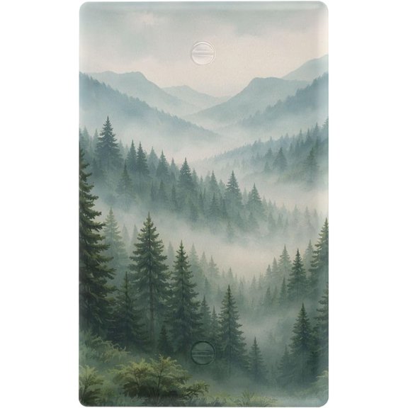 Misty Forest Landscape Switch Plate No Device Blank Outlet Cover Decorative Wall Plate Light Switch Covers, Screws Included