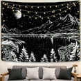 thumbnail image 1 of Misty Forest Mountain Tapestry Sage Green Nature Pine Tree Tapestry for Bedroom Aesthetic Watercolor Foggy Woodlands Birds Landscape Tapestries Wall Hanging for Living Room Dorm 60 x 44 Inch, 1 of 10