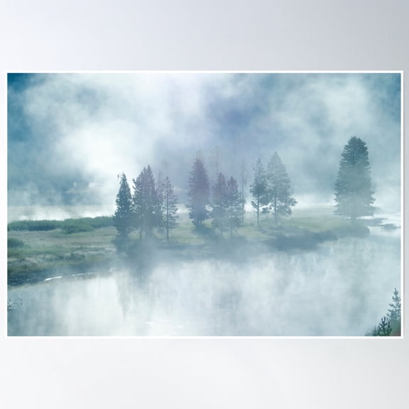 Misty Forest Poster Wall Art, Modern Wall Decor, 8x12 UNFRAMED