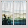 thumbnail image 1 of Misty Forest Rod Pocket Blackout Curtains Nature Scenery Foggy Mountain Rustic Tree Print Thermal Insulated Room Darkening Curtain Drapes for Kitchen W63 x L63 Inch, 1 of 5