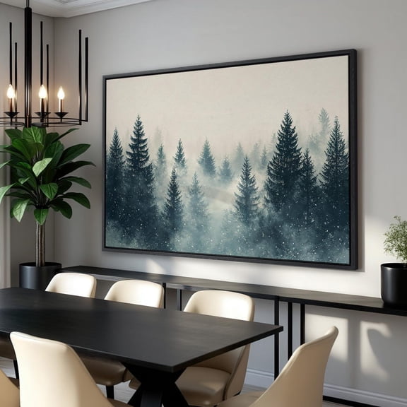 Misty Forest Scene - Poster, Foggy Winter Forest, Calming Decor, Nature Poster, Wall Art, Ready To Hang Idea, Unframed Poster Size 16x24