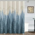 thumbnail image 1 of Misty Forest Shower Curtains Nature Linen Fabric Shower Curtain Set Ombre Blue Grey Fantasy Fog Magic Mountain Shower Curtains for Bathroom Decorative Bath Curtain, 72x72, 1 of 6