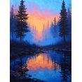 thumbnail image 1 of Misty Forest Sunrise Canvas Print Dining Room Home Wall Art Decor, 1 of 8