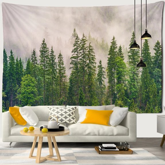 Misty Forest Tree landscape Printed Large Wall Tapestry Hippie Wall Hanging Bohemian Wall